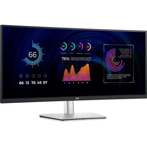 Dell P3424WE - Curved QHD Ultrawide Monitor - USB-C 90W - RJ45 - Verstelbaar - 34 Inch Tweedehands