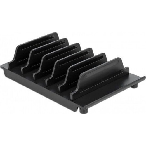 DeLOCK - Standaard voor 6 tablets en/of smartphones - Anti-slip onderzijde - Zwart