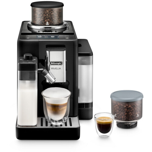 De'longhi Rivelia Exam440.55.b – Volautomatische Espressomachine – Ingebouwde Bonenmaler – Zwart | Tweedehands (Refurbished)