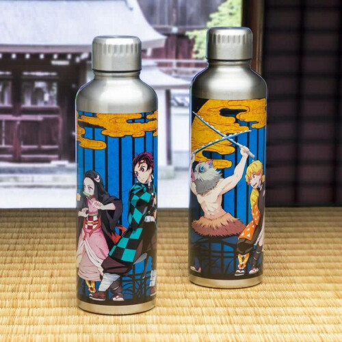 Demon Slayer - Premium Metalen Drinkfles - 450ml RVS - Veelkleurig Tweedehands
