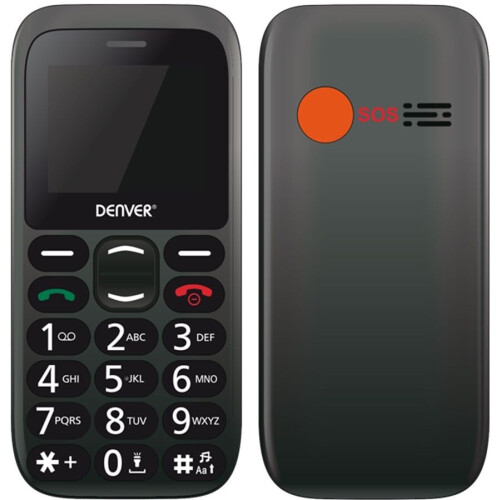 Denver BAS-18300M - Seniorentelefoon - Dual SIM - 1,77"- Zwart