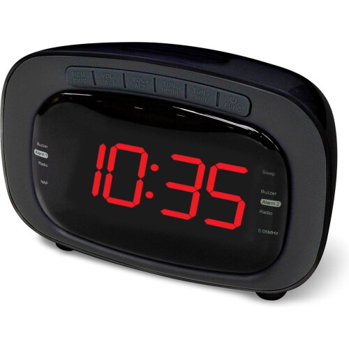 Denver CR-422 - Wekkerradio - FM Radio Dual Alarm Snooze - Zwart Tweedehands