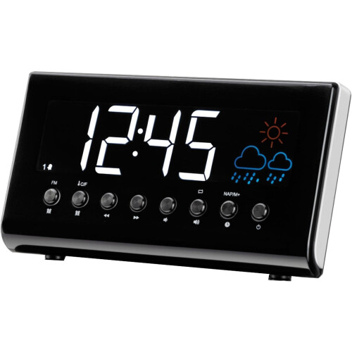 Denver CR-718 - Wekkerradio - FM Radio met weerstation - Zwart