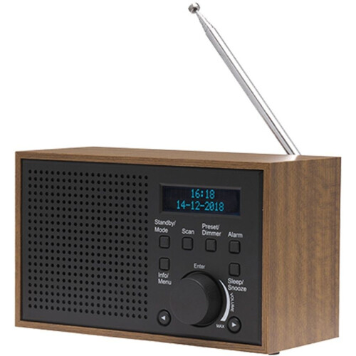 Denver DAB-46 - DAB+ FM Radio - Wekkerradio - Donkergrijs