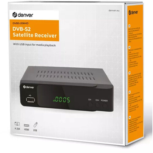 DENVER® DVBS-206HD - Full HD Satellietontvanger - HDMI en Scart - Zwart