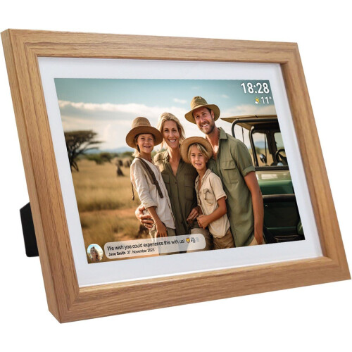 Denver PFF1042 - Digitale Fotolijst - 10.1 inch HD IPS Touchscreen - Hout Look - WiFi - 16GB
