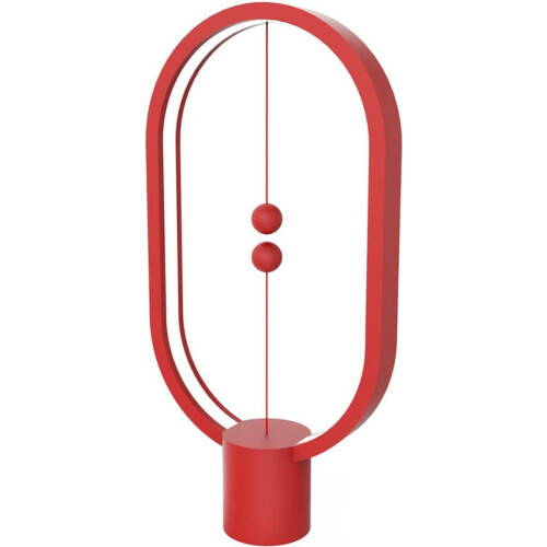 Designnest Heng Balance Lamp - Tafellamp - 20 X 40 CM - Ovaal - Rood/Wit