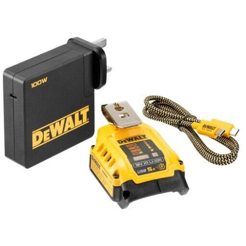 DeWalt DCB094K-QW - Lader - Mobiel laadstation - USB-A en USB-C uitgang