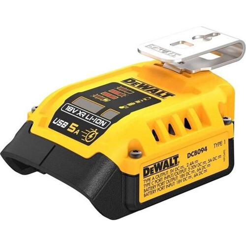 DeWalt DCB094K-QW - Mobiel laadstation - Bidirectioneel laden USB-A en USB-C - 18V XR accu Tweedehands