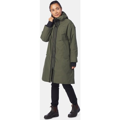 Didriksons Aino 4 Gevoerde Parka Dames Donkerkaki Tweedehands