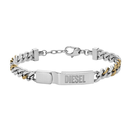 Diesel DX1457931 - Schakelarmband - Tweekleurig roestvrij staal - Zilverkleurig