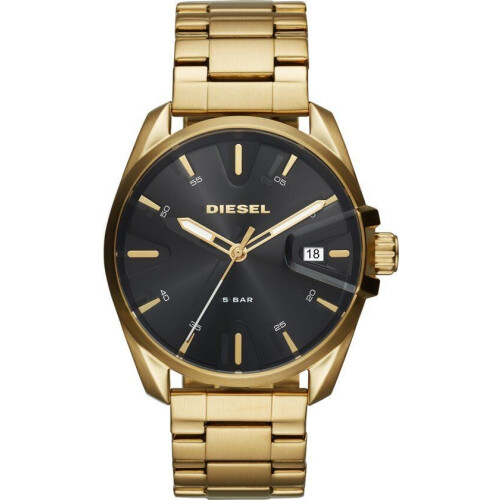 Diesel DZ1865 - Heren horloge - 44 mm - Zwart wijzerplaat - Goudkleurig roestvrij staal
