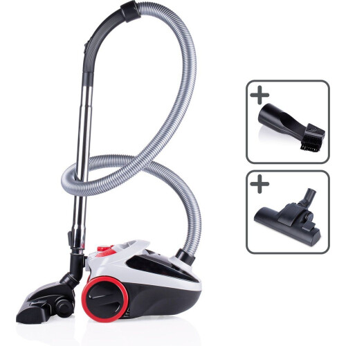 Dirt Devil DD2001 - Stofzuiger met Zak - 800W HEPA 10 Filter - 2L Grijs/Rood