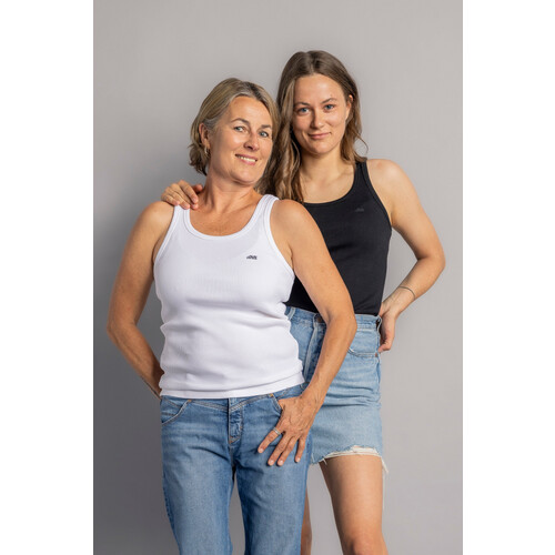 DIRTS dames vegan 2er-Pack Ribtops Zwart + Wit Tweedehands