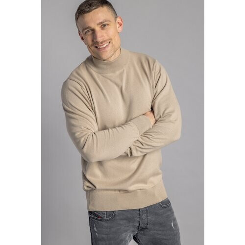 DIRTS mannen vegan Coltrui Strick-Pullover Koud Beige Tweedehands