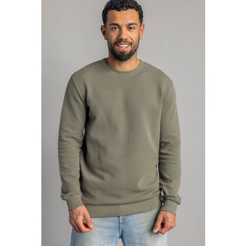 DIRTS mannen vegan Longsleeve Wafel Piqué Dusty Olive Tweedehands