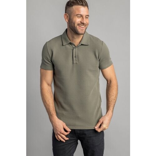 DIRTS mannen vegan Poloshirt Wafel Piqué Dusty Olijf Tweedehands