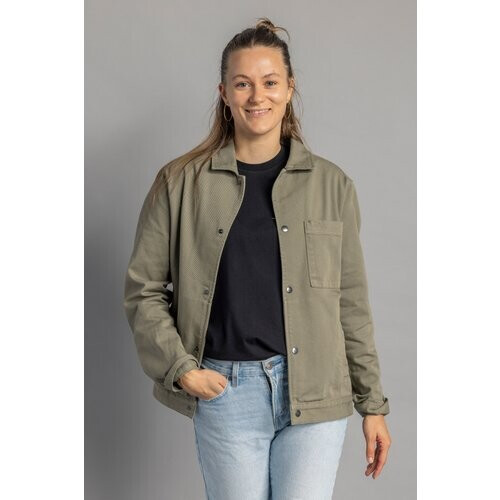 DIRTS mannen vegan Spijkerjack Unisex Denim Jacket Dusty Olive Tweedehands
