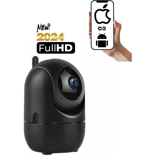 Distiion Beveiligingscamera - IP camera - Full HD - Beweeg en geluidsdetectie - Zwart