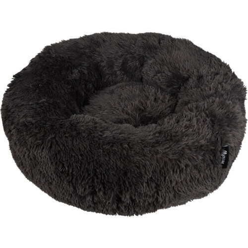 District 70 FUZZ Donut Hondenmand - Donutvormig - Warm en comfortabel - Donker Grijs - Maat LØ 80 cm