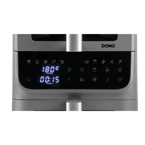 DO550FR - Heteluchtfriteuse - 2 kamers 10 liter innovatieve meervoudige luchtsnelheid led-touchdisplay kijkvenster 2500 W grijs