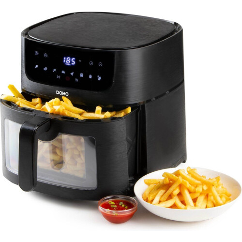 DOMO DO543FR - Airfryer XXL - 8L - 1800W - 8 programma's - Zwart Tweedehands