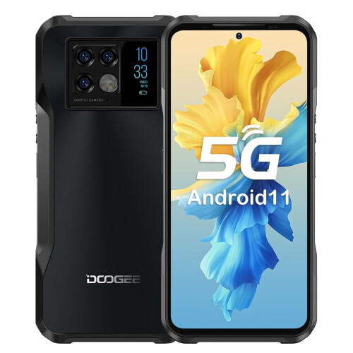 DOOGEE V20 (2022) - Smartphone - 5G 6.43"AMOLED 64MP + 20MP IR Nachtcamera 8 Go + 256 Go Android 11 6000 mAh Antichoc/Étanche - Grijs Tweedehands