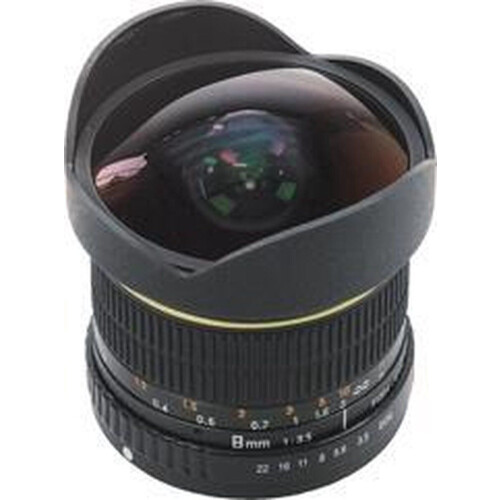 Dörr 8mm f/3.5 Fisheye - Prime lens voor Canon EF - 167° beeldhoek - Met zonnekap