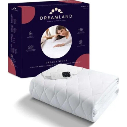 Dreamland 16969 - Elektrische deken - Eenpersoons 195 x 90 cm - 150W - 6 temperaturen - Wit Tweedehands