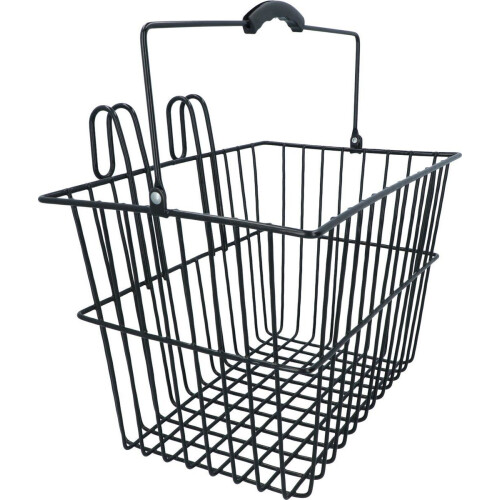 Dresco Stalen Fietsmand - Metalen fietsmand 20 Liter - Draagkracht 5 KG - Zwart