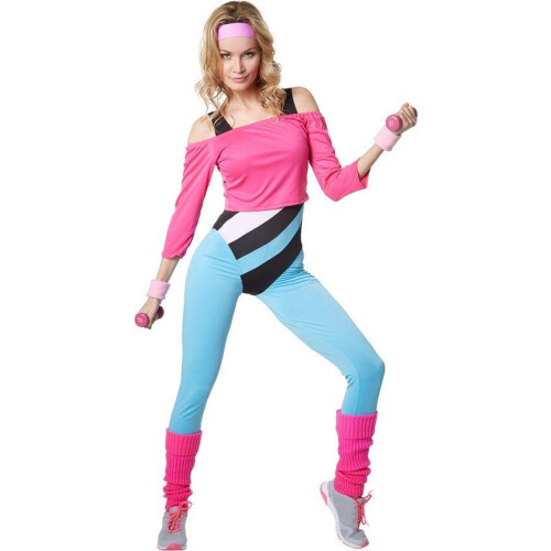 dressforfun - Aerobicster S - verkleedkostuum jaren 80 - kleurrijk Tweedehands