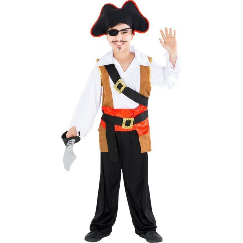 dressforfun - Jongenskostuum kapitein eenogige Ole 104 - Piratenpak met hoed en riem - (3-4 jaar) Tweedehands