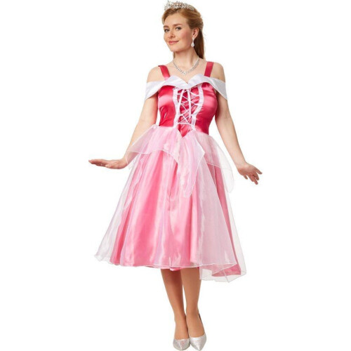 Dressforfun Kostuum prinses Aurora XXL - Verkleedkleding - Satijnen jurk met tule-overrok - Rosé Tweedehands