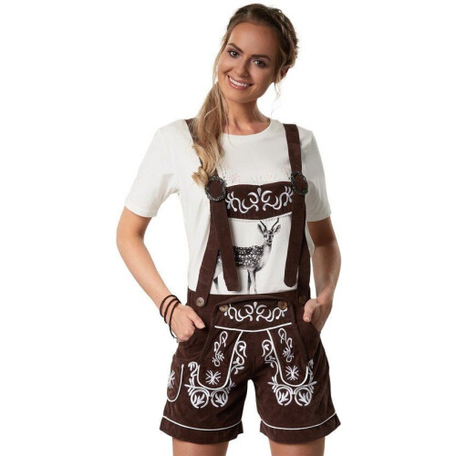 Dressforfun Lederhose Weißensee - Verkleedkleding - Klassieke klederdrachtstijl - Wit
