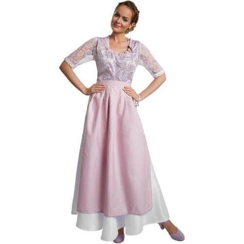 dressforfun - Maxi-Dirndl Neuschwanstein 2 XL - Vetersluiting met ketting - Roze