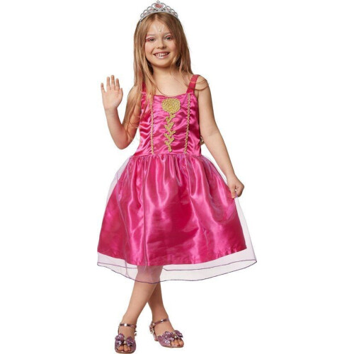 dressforfun - Meisjeskostuum prinses Lavendela 104 - Roze jurk met gouden stiksels - (3-4y)