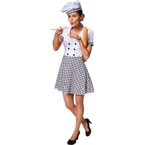 Dressforfun Vrouwenkostuum chef-kokkin S - verkleedkleding kostuum halloween verkleden feestkleding