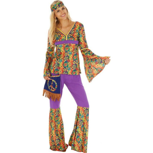 Dressforfun Vrouwenkostuum Hippie XL - verkleedkleding kostuum halloween verkleden feestkleding