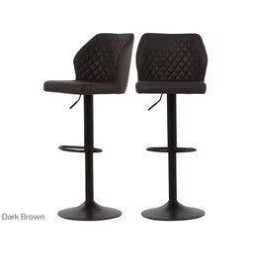 Dutchbone Edward - Barkruk - Microvezel bekleding - Donkerbruin (2 stuks) Tweedehands