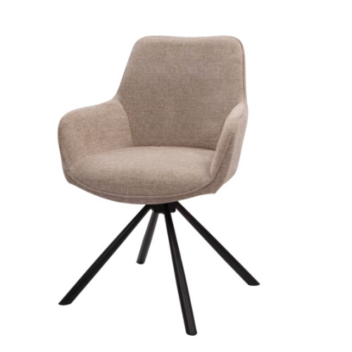 Dutchbone Oliver - Draaibare Eetkamerstoelen - Taupe - Set van 2 (2 stuks)