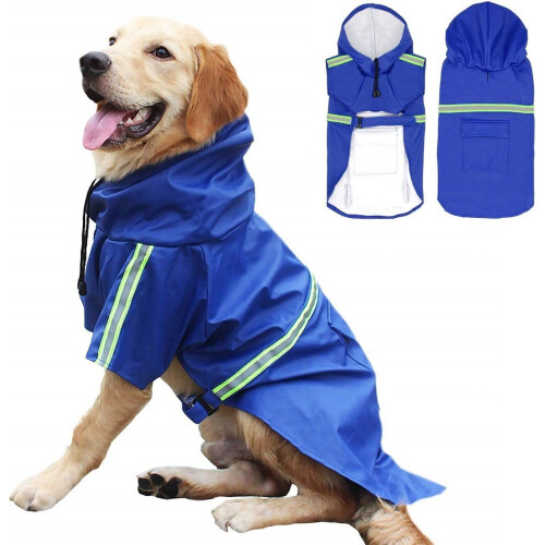 Dutchwide Hondenjas - Regenjas Hond - Waterafstotend - Blauw - Maat S