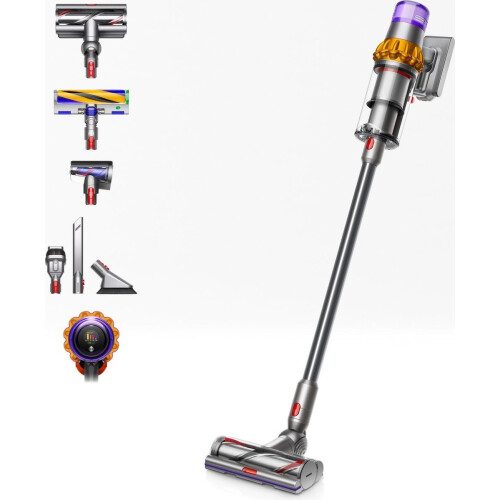 Dyson V15 Detect Absolute - Stofzuiger - 240 Airwatts - Zakloos - Nikkel/Geel Tweedehands