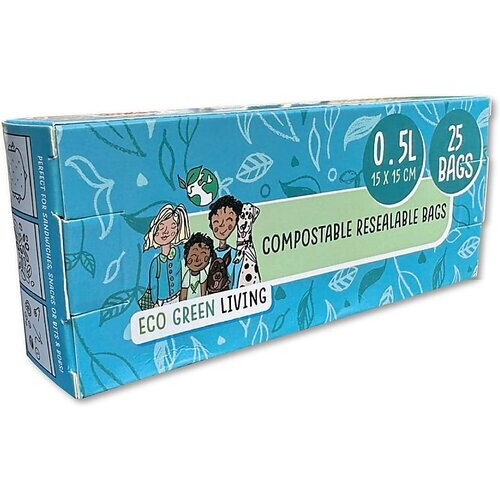 Eco Green Living Composteerbare Hersluitbare Voedselzakken 0.5L Tweedehands