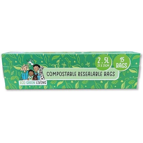 Eco Green Living Composteerbare Hersluitbare Voedselzakken 2.5L Tweedehands