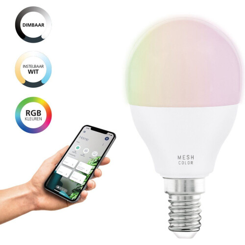 EGLO connect.z - Smart LED Lamp - E14 - Dimbaar RGB&wit licht -Ø 4,5 cm (9002759122522)