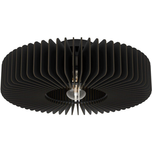EGLO Palombaia - Plafondlamp - Ø 50 cm - E27 - Zwart - Hout