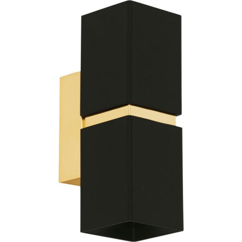EGLO Passa - Wandlamp - 2 Lichts - GU10 - Zwart Goud Tweedehands