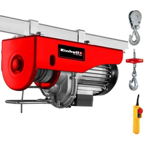 Einhell Elektrische Kabeltakel TC-EH 500 - 800 W - 250 kg op 11,5 m - 500 kg op 5,7 m (met katrol) - Noodstop - Automatische rem - Incl. katrol Tweedehands