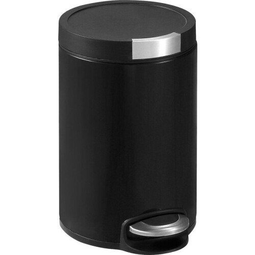 EKO Artistic pedaalemmer 12 liter - RVS Plastic - mat zwart - Prullenbak Tweedehands