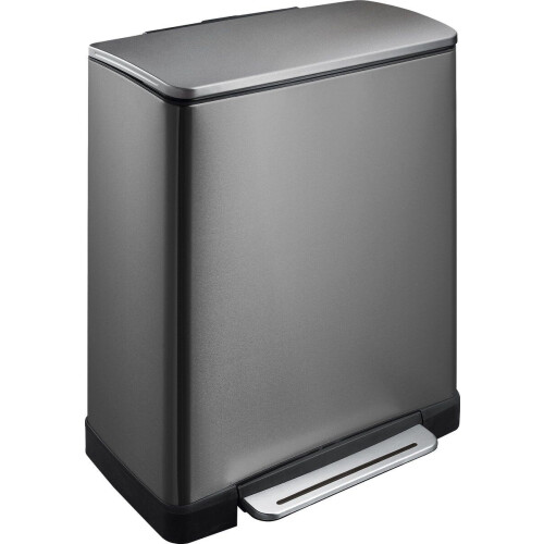 EKO E-Cube - Prullenbak - 28+18 liter - Black Steel
